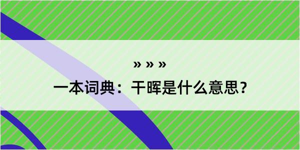 一本词典：干晖是什么意思？