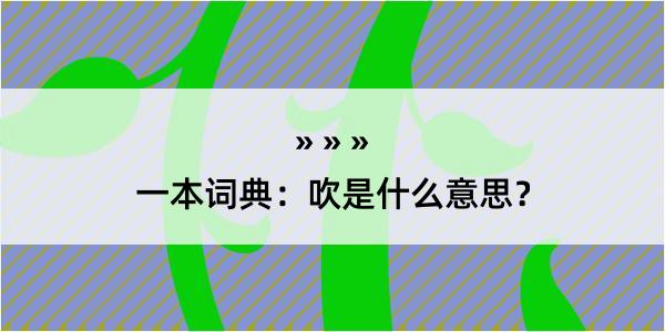 一本词典：吹是什么意思？