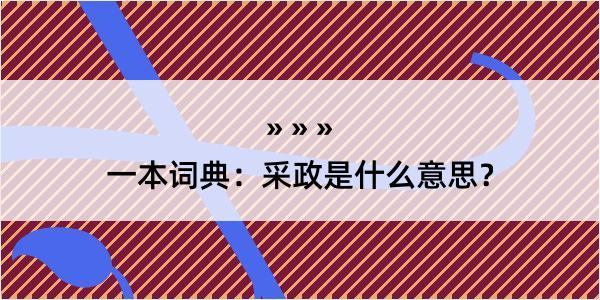 一本词典：采政是什么意思？