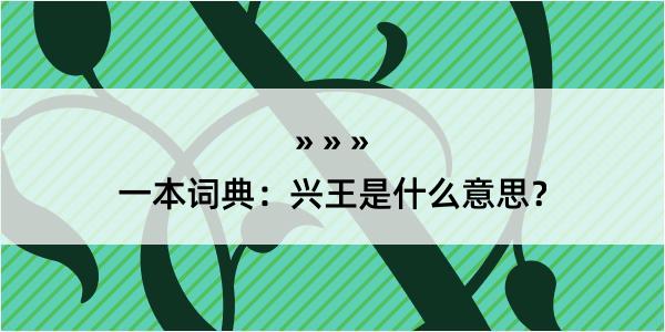 一本词典：兴王是什么意思？