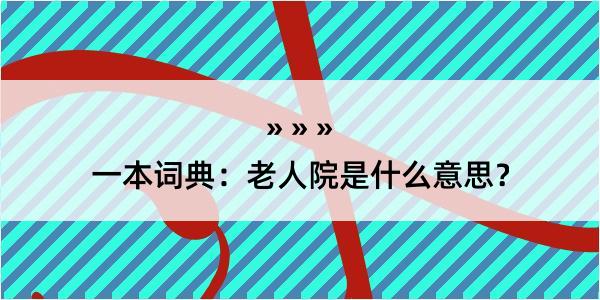 一本词典：老人院是什么意思？