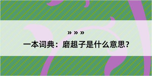 一本词典：磨趄子是什么意思？