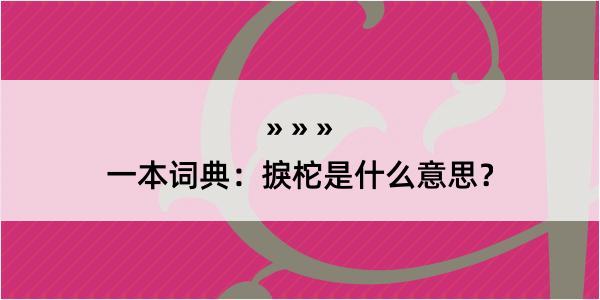 一本词典：捩柁是什么意思？