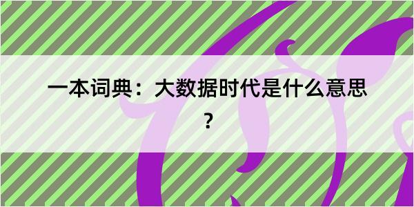 一本词典：大数据时代是什么意思？