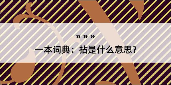 一本词典：拈是什么意思？