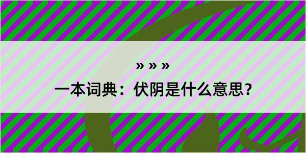 一本词典：伏阴是什么意思？