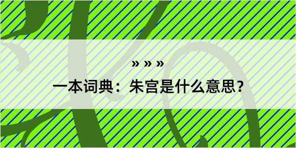 一本词典：朱宫是什么意思？