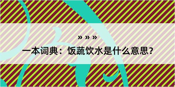 一本词典：饭蔬饮水是什么意思？