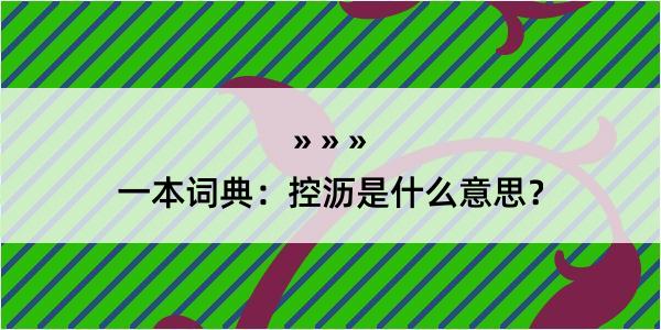 一本词典：控沥是什么意思？