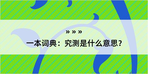 一本词典：究测是什么意思？