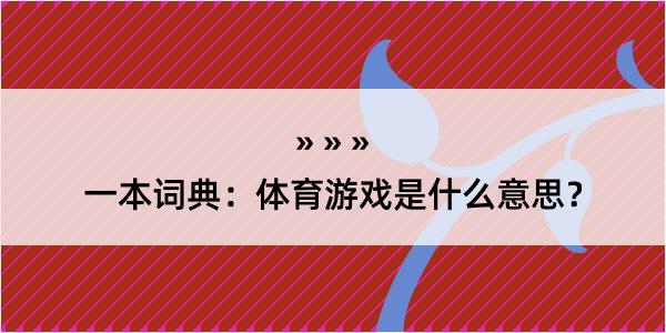 一本词典：体育游戏是什么意思？