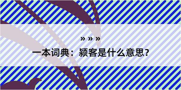 一本词典：颍客是什么意思？