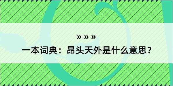 一本词典：昂头天外是什么意思？