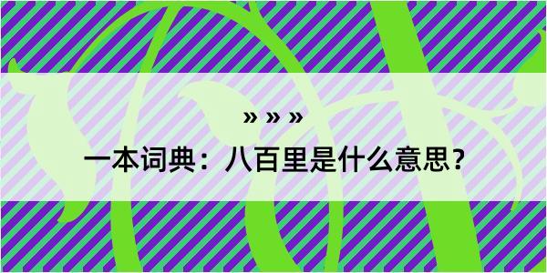 一本词典：八百里是什么意思？