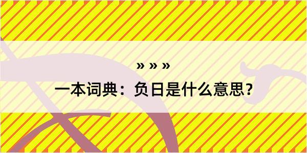 一本词典：负日是什么意思？