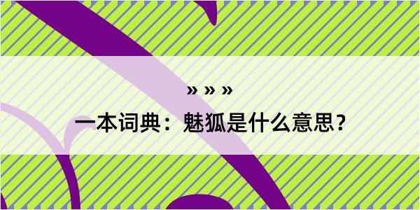 一本词典：魅狐是什么意思？