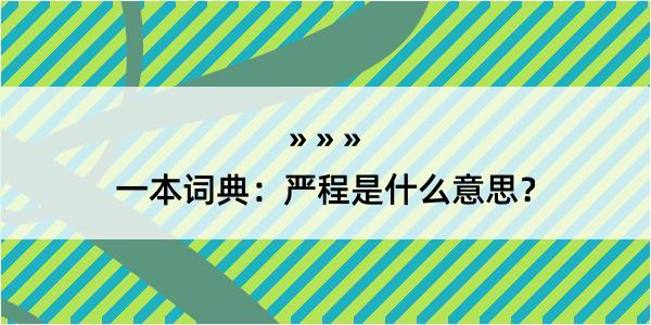 一本词典：严程是什么意思？