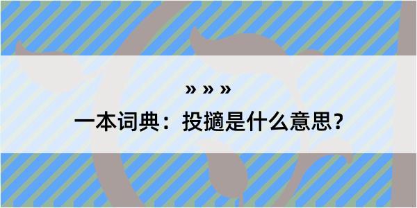 一本词典：投擿是什么意思？