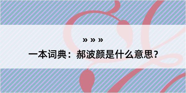 一本词典：郝波颜是什么意思？