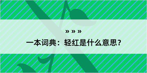 一本词典：轻红是什么意思？