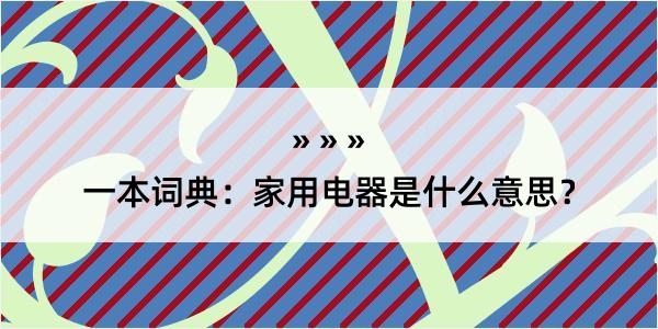 一本词典：家用电器是什么意思？