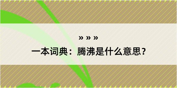 一本词典：腾沸是什么意思？