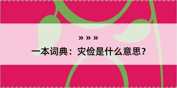 一本词典：灾俭是什么意思？