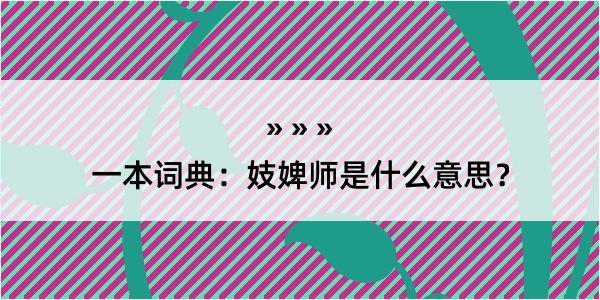 一本词典：妓婢师是什么意思？