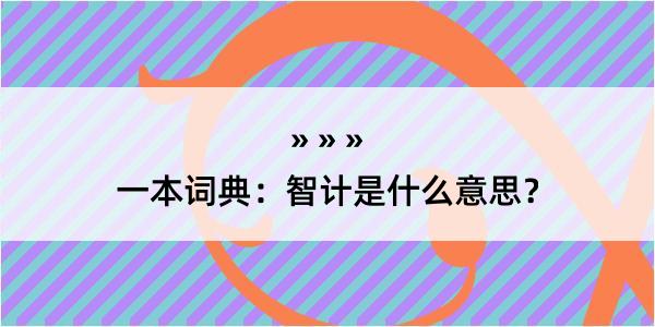 一本词典：智计是什么意思？