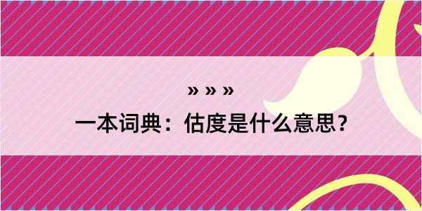 一本词典：估度是什么意思？