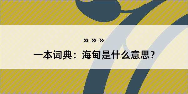 一本词典：海甸是什么意思？