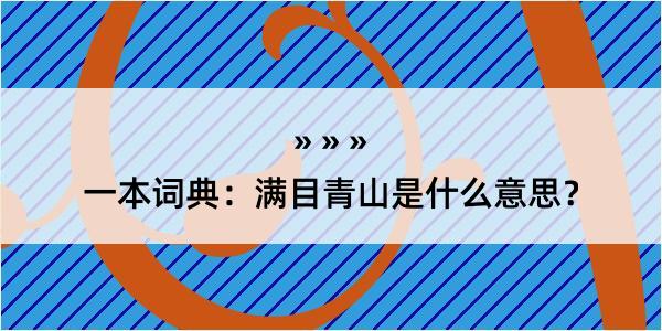 一本词典：满目青山是什么意思？