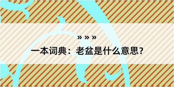 一本词典：老盆是什么意思？