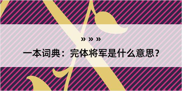 一本词典：完体将军是什么意思？