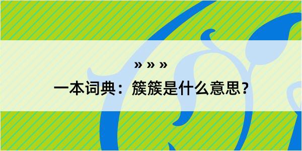 一本词典：簇簇是什么意思？