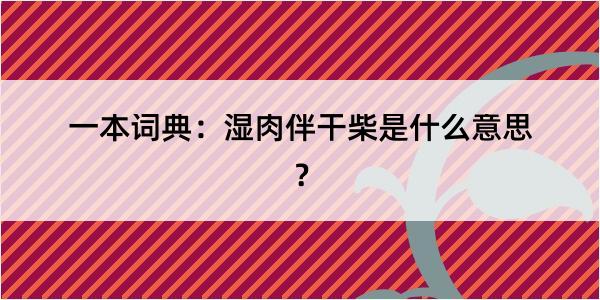 一本词典：湿肉伴干柴是什么意思？