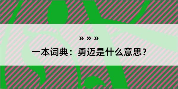 一本词典：勇迈是什么意思？