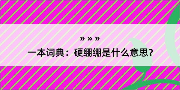 一本词典：硬绷绷是什么意思？