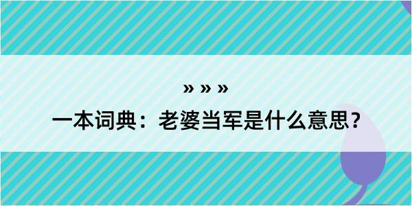 一本词典：老婆当军是什么意思？