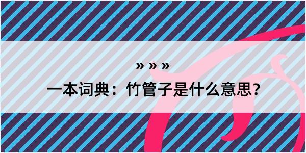 一本词典：竹管子是什么意思？