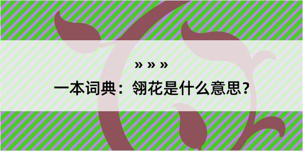 一本词典：翎花是什么意思？