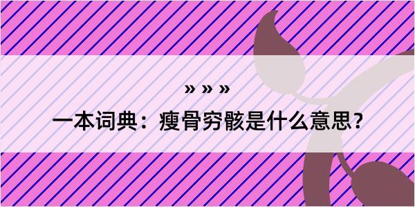 一本词典：瘦骨穷骸是什么意思？