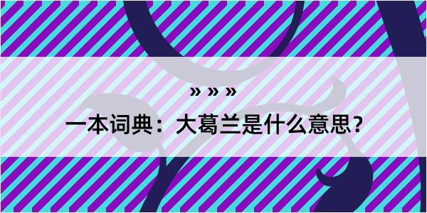 一本词典：大葛兰是什么意思？