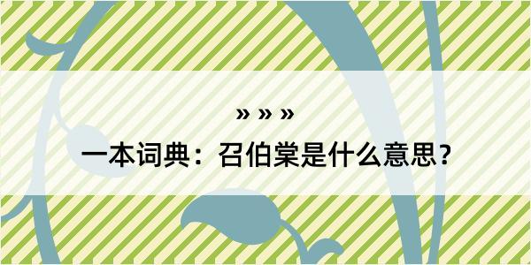 一本词典：召伯棠是什么意思？