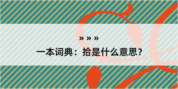 一本词典：拾是什么意思？