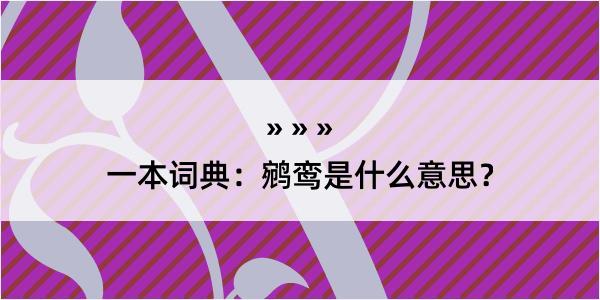 一本词典：鹓鸾是什么意思？