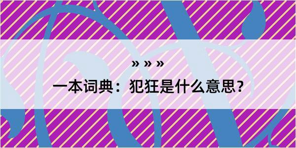 一本词典：犯狂是什么意思？