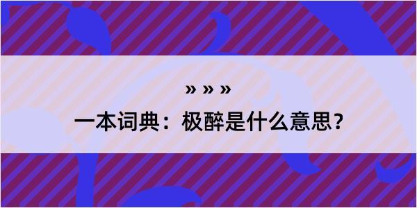 一本词典：极醉是什么意思？