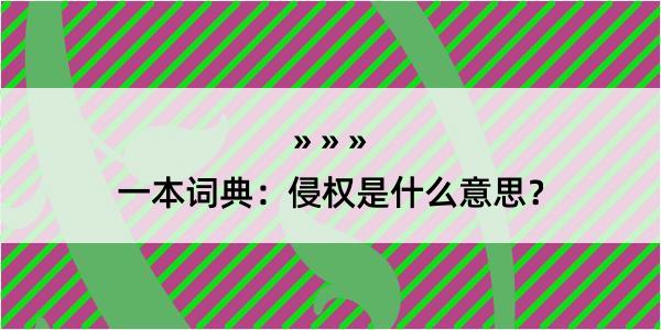 一本词典：侵权是什么意思？