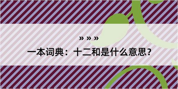 一本词典：十二和是什么意思？